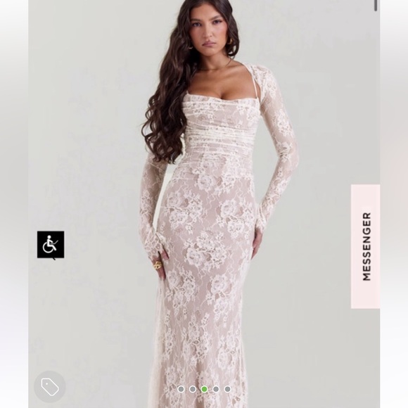 House of CB VINTAGE CREAM LACE MAXI DRESS - Picture 1 of 5